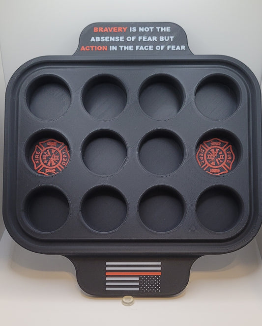 Plastic 12 Shot Tray - Thin Red Line