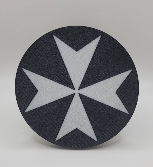 Trailer Hitch Cover - Maltese Flag - Black and White