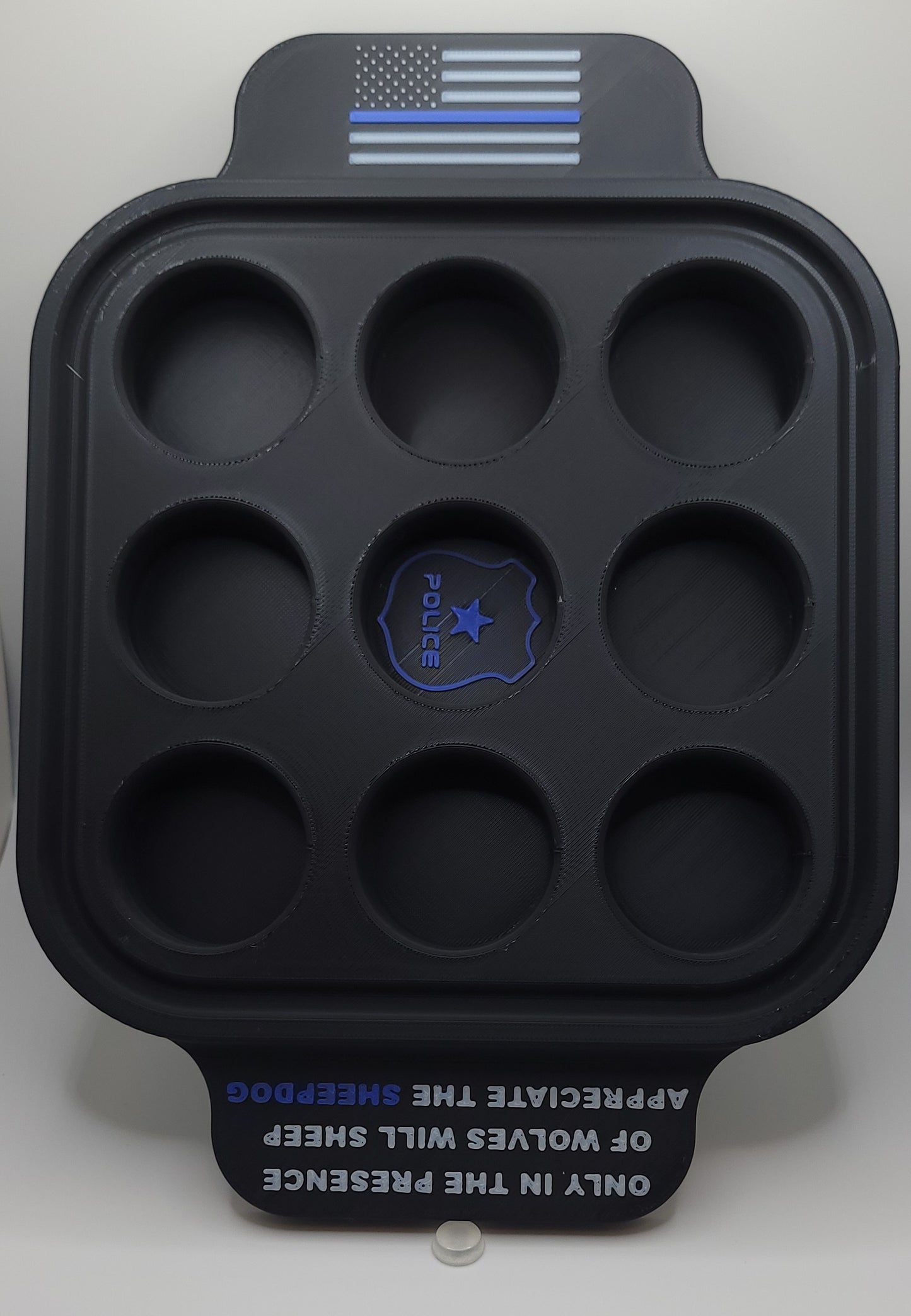 Plastic 9 Shot Tray - Thin Blue Line