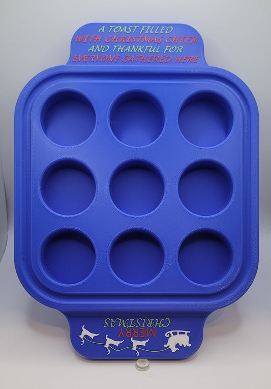 Plastic 9 Shot Tray - Christmas