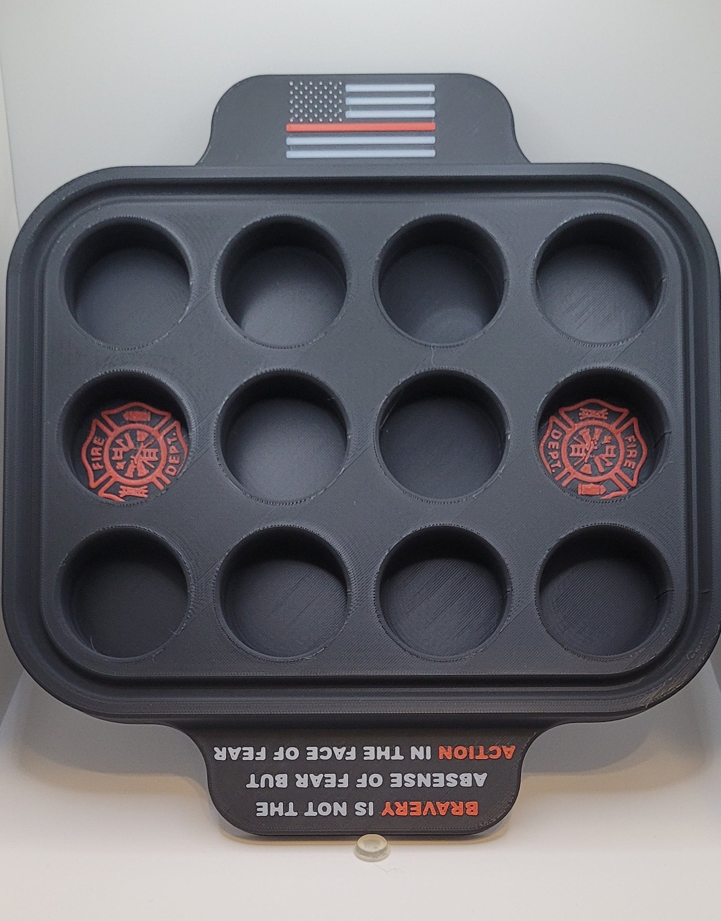 Plastic 12 Shot Tray - Thin Red Line