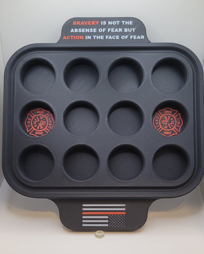Plastic 12 Shot Tray - Thin Red Line