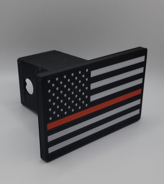 Trailer Hitch Cover - Thin RED Line