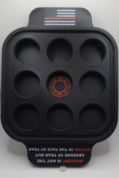 Plastic 9 Shot Tray - Thin Red Line
