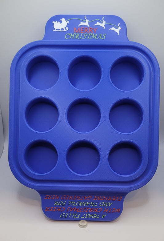 Plastic 9 Shot Tray - Christmas