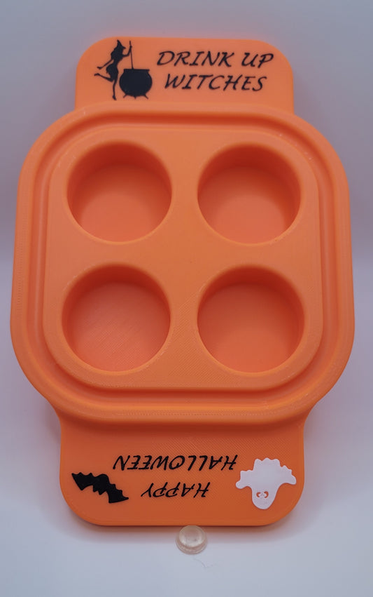 Plastic 4 Shot Tray - Halloween